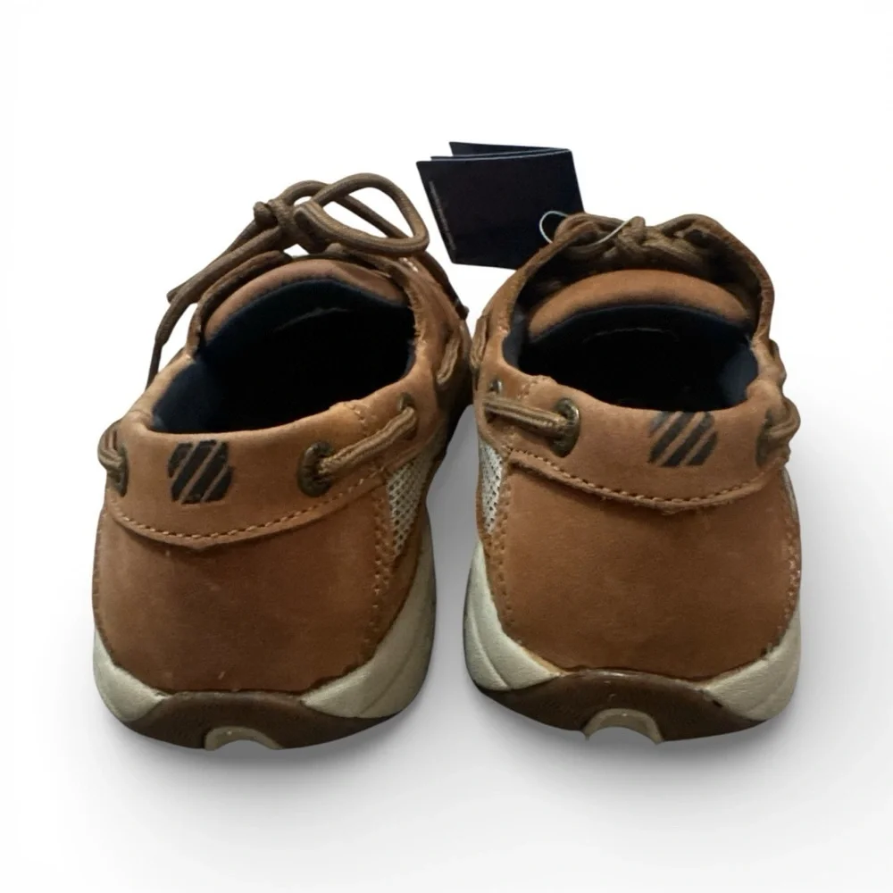 West Marine Brown Leather Boat Shoes Boating Coastal Slip On Shoe Yacht Club NWT - Picture 2 of 5